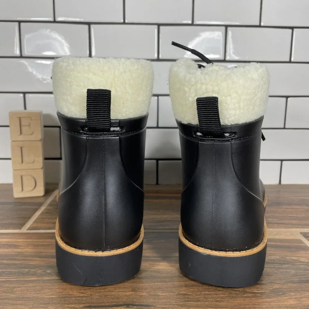 Jambu Rainey Hiker Womens Sz 9.5 Shoes Black Waterproof Faux Fur Ankle Boots NEW